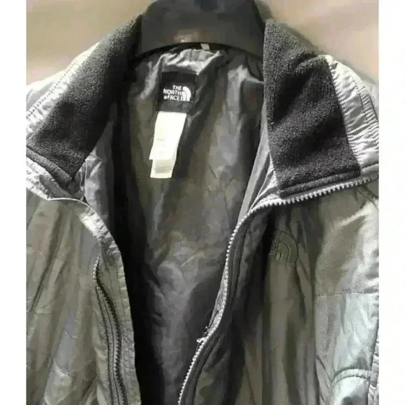The North Face Women's Gray Quilted Jacket Size Large Mid-Length Grunge Casual - Picture 4 of 6